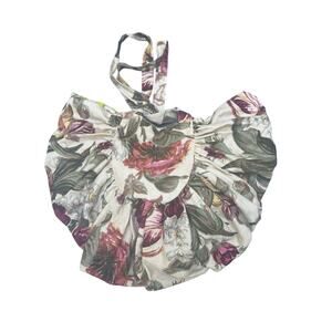 Handmade Reversible Tote Sholder Bag Vintage Look Floral Barkcloth Farmers Mkt